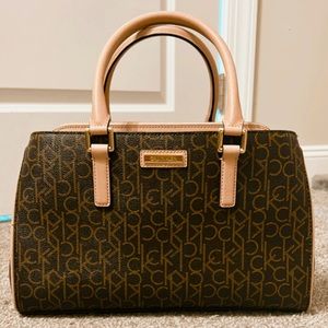 Spring Bag! Pink and Brown Calvin Klein Medium Size Tote Bag